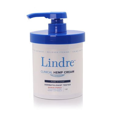 Lindre Maximum Strength Hemp Cream (Non-Menthol) Soothes Dryness, Itch, Irritation, Inflammation. Steroid Free. Dermatologist Tested